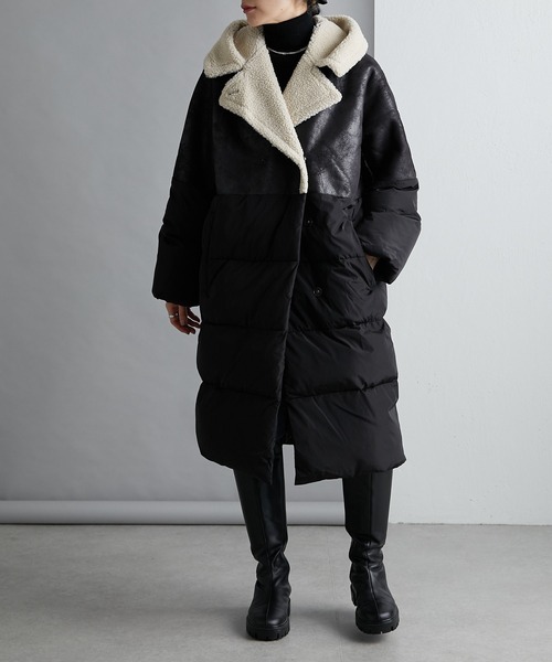 【MONTE REGGI(モンテレッジ)】ボアカラーロングジャケット ear PAPILLONNER（イアパピヨネ）の「【MONTE REGGI(モンテレッジ