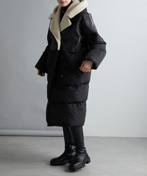 【MONTE REGGI(モンテレッジ)】ボアカラーロングジャケット ear PAPILLONNER（イアパピヨネ）の「【MONTE REGGI(モンテレッジ