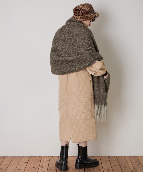 Fashion Letter（ファッションレター）の「ツイード柄2way大判ストール（ストール/ショール・レディース・ブラック/ブラウン・FREE）」の9枚目の写真