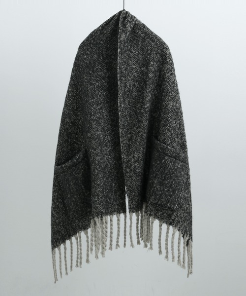 Fashion Letter（ファッションレター）の「ツイード柄2way大判ストール（ストール/ショール・レディース・ブラック/ブラウン・FREE）」の18枚目の写真