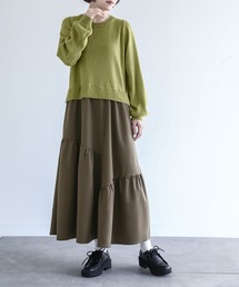 n'OrLABEL | 『ニットドッキングティアードワンピース』(ワンピース)