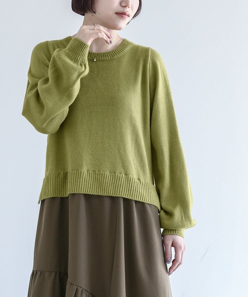 n'OrLABEL（ノアールレーベル）の「『ニットドッキングティアードワンピース』（ワンピース・レディース・グレー/グリーン/プラム/ブラック・1/2）」の20枚目の写真