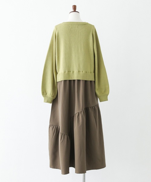 n'OrLABEL（ノアールレーベル）の「『ニットドッキングティアードワンピース』（ワンピース・レディース・グレー/グリーン/プラム/ブラック・1/2）」の22枚目の写真