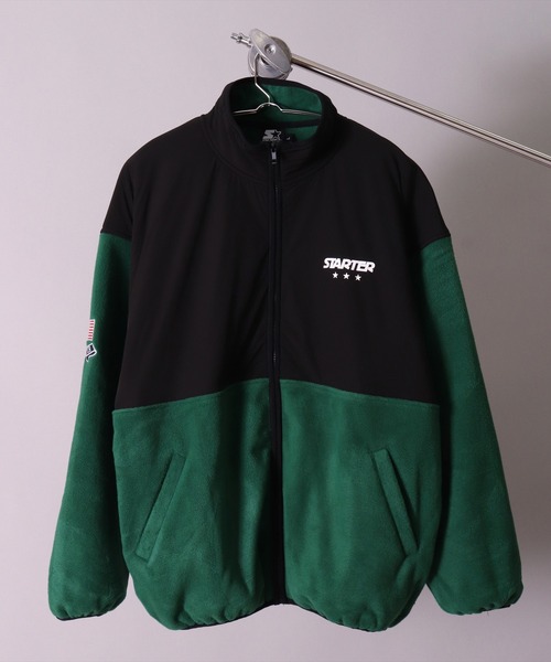 STARTER BLACK LABEL(スターターブラックレーベル)の「(YO)【STARTER BLACK LABEL】ナイロン 切り替え フリース ジップ ブルゾン(ブルゾン・メンズ・グリーン/ブラック・MEDIUM/LARGE)」の4枚目の写真