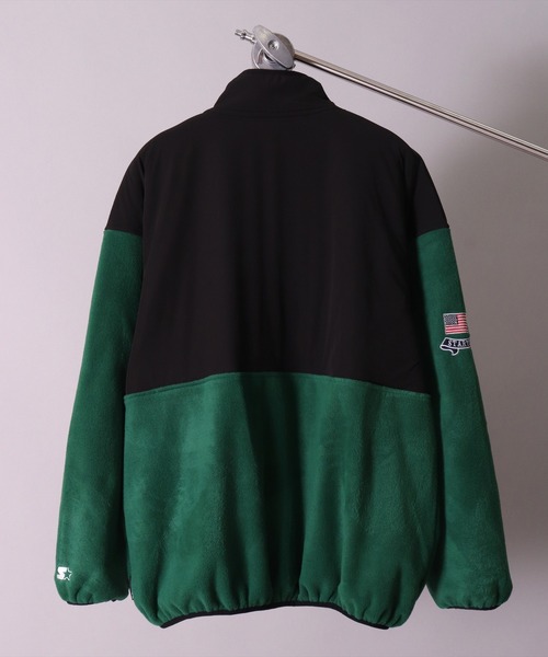 STARTER BLACK LABEL(スターターブラックレーベル)の「(YO)【STARTER BLACK LABEL】ナイロン 切り替え フリース ジップ ブルゾン(ブルゾン・メンズ・グリーン/ブラック・MEDIUM/LARGE)」の5枚目の写真