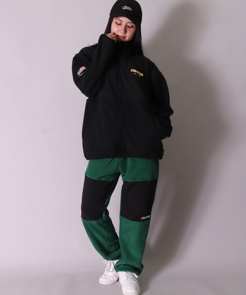 STARTER BLACK LABEL(スターターブラックレーベル)の「(YO)【STARTER BLACK LABEL】ナイロン 切り替え フリース ジップ ブルゾン(ブルゾン・メンズ・グリーン/ブラック・MEDIUM/LARGE)」の6枚目の写真