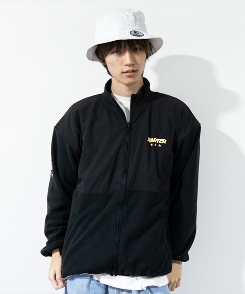 STARTER BLACK LABEL(スターターブラックレーベル)の「(YO)【STARTER BLACK LABEL】ナイロン 切り替え フリース ジップ ブルゾン(ブルゾン・メンズ・グリーン/ブラック・MEDIUM/LARGE)」の9枚目の写真