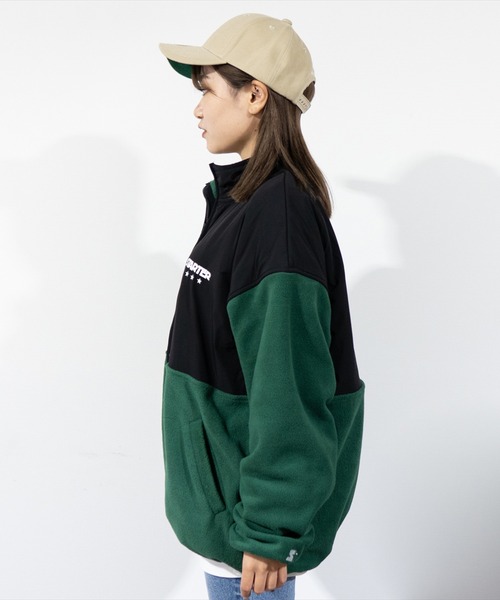 STARTER BLACK LABEL(スターターブラックレーベル)の「(YO)【STARTER BLACK LABEL】ナイロン 切り替え フリース ジップ ブルゾン(ブルゾン・メンズ・グリーン/ブラック・MEDIUM/LARGE)」の11枚目の写真