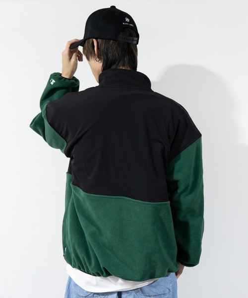 STARTER BLACK LABEL(スターターブラックレーベル)の「(YO)【STARTER BLACK LABEL】ナイロン 切り替え フリース ジップ ブルゾン(ブルゾン・メンズ・グリーン/ブラック・MEDIUM/LARGE)」の15枚目の写真
