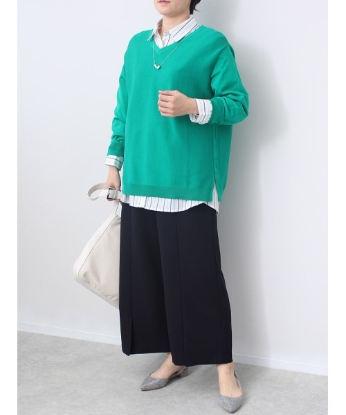 fleur by mint breeze(フルールバイミントブリーズ)の「【L~5L 大きいサイズ】センタースリット セミワイド パンツ(その他パンツ・レディース・ラベンダー/ネイビー/イエロー・LL/3L/4L/5L/L)」の14枚目の写真