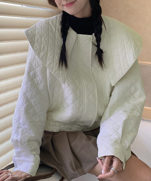 DAY CLOSET(デイ クローゼット)の「レディース ビッグカラーショート丈キルティングジャケット(その他アウター・レディース・オフホワイト・ONE SIZE)」の6枚目の写真