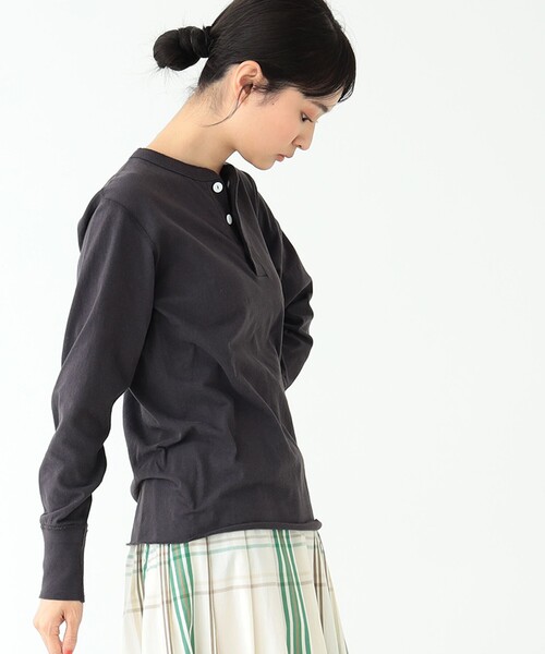 BEAMS BOY(ビームスボーイ)の「Healthknit × BEAMS BOY / 別注 ヘンリー ロングスリーブ Tシャツ(Tシャツ/カットソー・レディース・チャコールグレー/レッド/イエロー・ONE SIZE)」の8枚目の写真