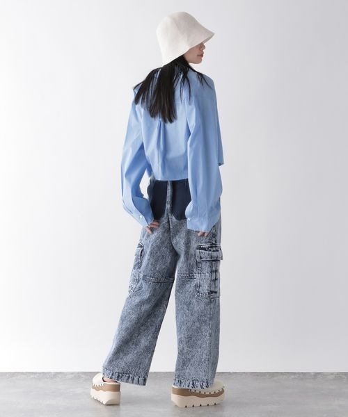 JEANASIS(ジーナシス)の「ケミカルデニムフラップポケットパンツ/184852(デニムパンツ・レディース・ブルー系その他/ブラック系その他・SMALL/MEDIUM)」の4枚目の写真