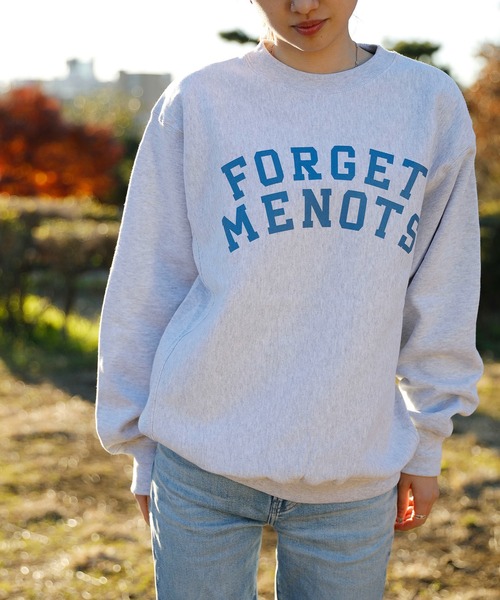 forget-me-nots(フォーゲットミーノッツ)の「カレッジロゴスウェット FMN-22AW-SW-003(スウェット・レディース・ネイビー/ライトグレー・FREE/SMALL/MEDIUM)」の21枚目の写真