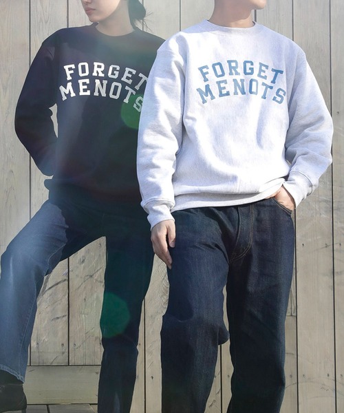 forget-me-nots(フォーゲットミーノッツ)の「カレッジロゴスウェット FMN-22AW-SW-003(スウェット・レディース・ネイビー/ライトグレー・FREE/SMALL/MEDIUM)」の4枚目の写真