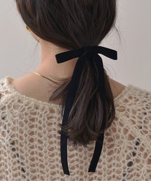 Monocoro toppi（モノコロトッピ）の「ベロア リボン ロング ヘアゴム（ヘアゴム）」