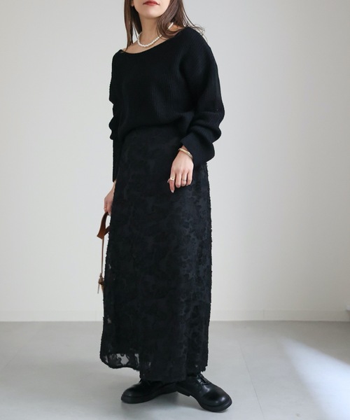 ap retro（アプレトロ）の「フラワージャガードスカート（スカート・レディース・ブラック/アイボリー・FREE）」の22枚目の写真