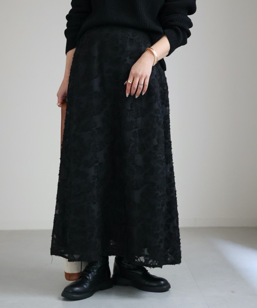 ap retro（アプレトロ）の「フラワージャガードスカート（スカート・レディース・ブラック/アイボリー・FREE）」の18枚目の写真