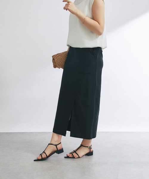 un dix cors（アンディコール）の「ストレッチナロースカート（スカート・レディース・ネイビー/サンドベージュ/オレンジ/ブラック/ブルー/グリーン/ボルドー/グリーン系その他/ブラウン・FREE）」の22枚目の写真