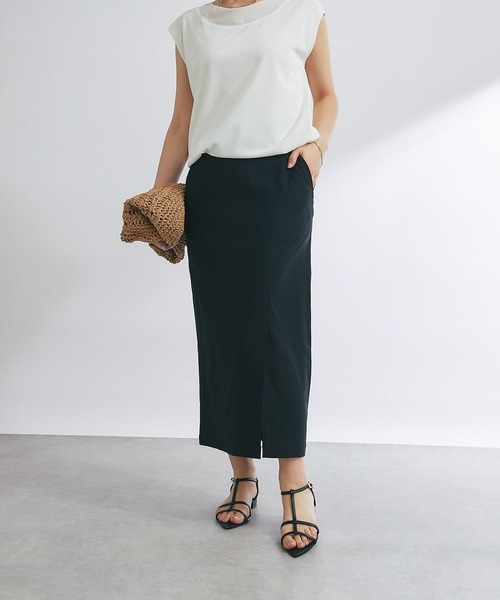 un dix cors（アンディコール）の「ストレッチナロースカート（スカート・レディース・ネイビー/サンドベージュ/オレンジ/ブラック/ブルー/グリーン/ボルドー/グリーン系その他/ブラウン・FREE）」の21枚目の写真