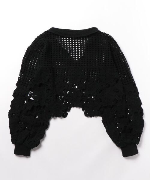 セール】【nemne】かぎ針編みスキッパーレースニットトップス（ニット