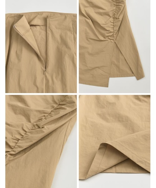 Re:EDIT（リエディ）の「[2023S/S COLLECTION][低身長/高身長サイズ有]シャーリングデザインスリットナロースカート（スカート・レディース・ベージュ/グレイッシュベージュ/ブラック・MEDIUM/SHORT/TALL/LARGE）」の18枚目の写真