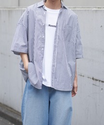COLONY 2139 | ブロードBIGサイズストライプ半袖シャツ(シャツ/ブラウス)