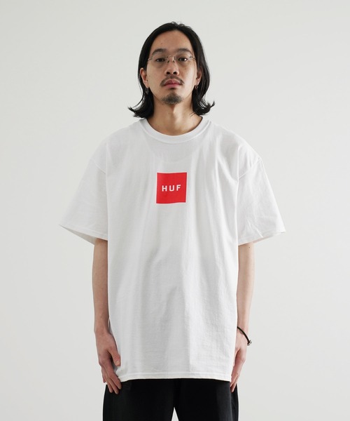 HUF(ハフ)の「HUF / ハフ ESSENTIALS BOX LOGO S/S TEE 半袖 ロゴ プリント Tシャツ(Tシャツ/カットソー・メンズ・ホワイト/ブラック/グリーン/ネイビー・X-LARGE/MEDIUM/LARGE)」の9枚目の写真