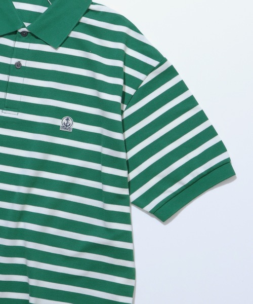 FIDELITY（フィデリティ）の「EMBLEM BOREDER S/S POLO / ボーダー半袖ポロシャツ（ポロシャツ・メンズ・オフホワイト/ダークネイビー/グリーン・FREE/MEDIUM/X-LARGE/LARGE）」の11枚目の写真