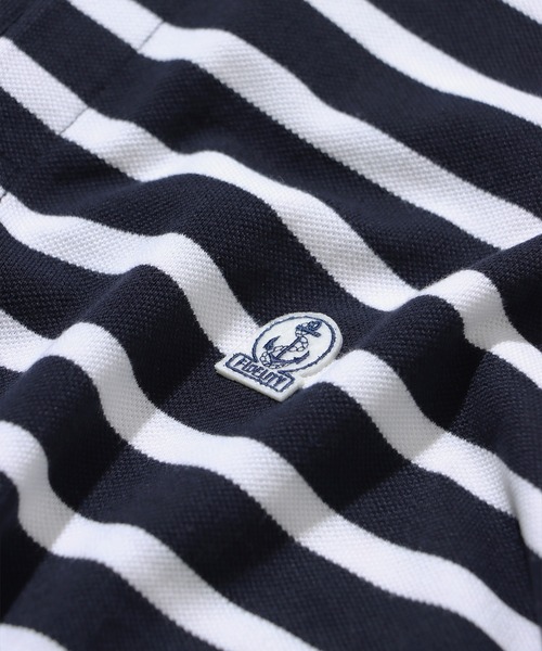 FIDELITY（フィデリティ）の「EMBLEM BOREDER S/S POLO / ボーダー半袖ポロシャツ（ポロシャツ・メンズ・オフホワイト/ダークネイビー/グリーン・FREE/MEDIUM/X-LARGE/LARGE）」の8枚目の写真