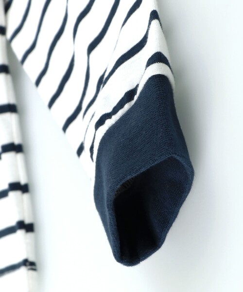 NAUTICA（ノーティカ）の「【NAUTICA/ノーティカ】ワンポイント刺繍ボーダー長袖Tシャツ ロンT（Tシャツ/カットソー・キッズ・ネイビー/オフホワイト・S/M/L/XL/XS）」の5枚目の写真