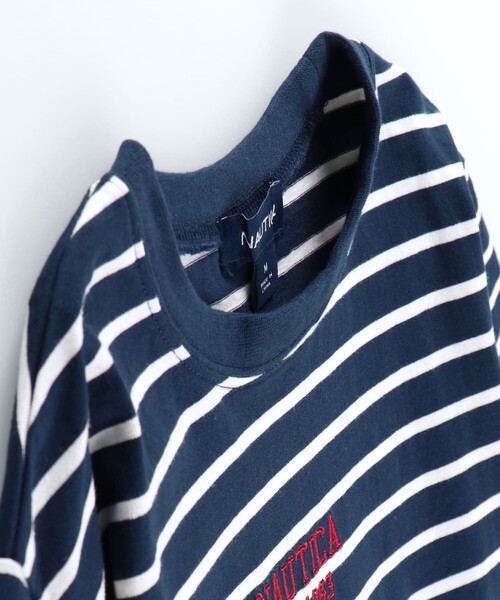 NAUTICA（ノーティカ）の「【NAUTICA/ノーティカ】ワンポイント刺繍ボーダー長袖Tシャツ ロンT（Tシャツ/カットソー・キッズ・ネイビー/オフホワイト・S/M/L/XL/XS）」の8枚目の写真