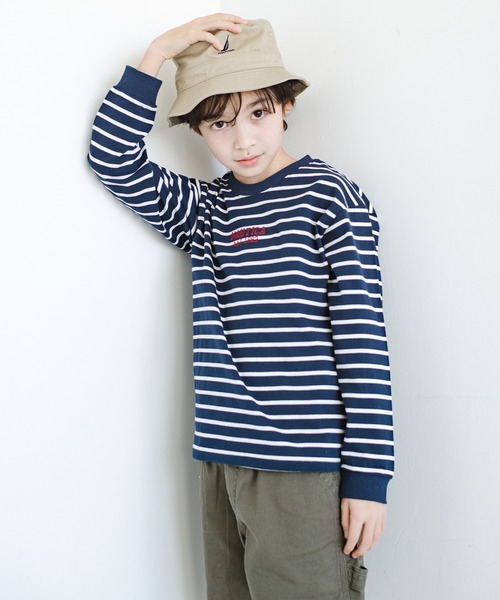 NAUTICA（ノーティカ）の「【NAUTICA/ノーティカ】ワンポイント刺繍ボーダー長袖Tシャツ ロンT（Tシャツ/カットソー・キッズ・ネイビー/オフホワイト・S/M/L/XL/XS）」の15枚目の写真