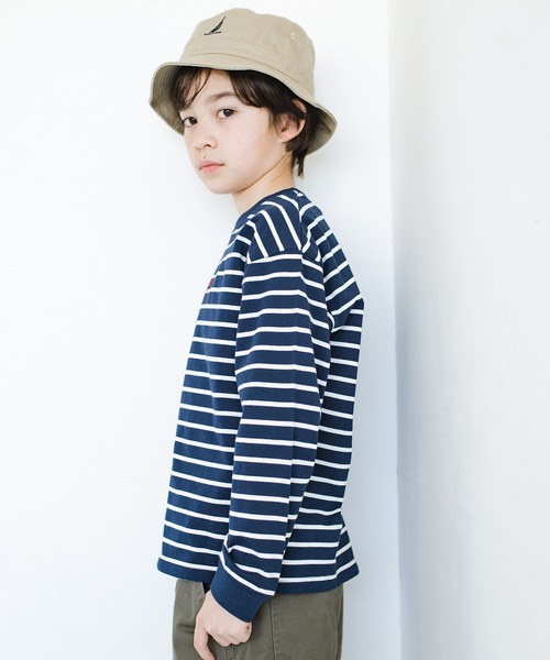 NAUTICA（ノーティカ）の「【NAUTICA/ノーティカ】ワンポイント刺繍ボーダー長袖Tシャツ ロンT（Tシャツ/カットソー・キッズ・ネイビー/オフホワイト・S/M/L/XL/XS）」の16枚目の写真