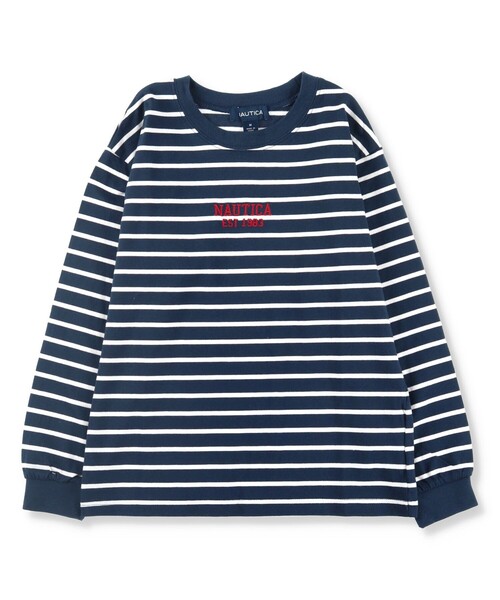 NAUTICA（ノーティカ）の「【NAUTICA/ノーティカ】ワンポイント刺繍ボーダー長袖Tシャツ ロンT（Tシャツ/カットソー・キッズ・ネイビー/オフホワイト・S/M/L/XL/XS）」の18枚目の写真
