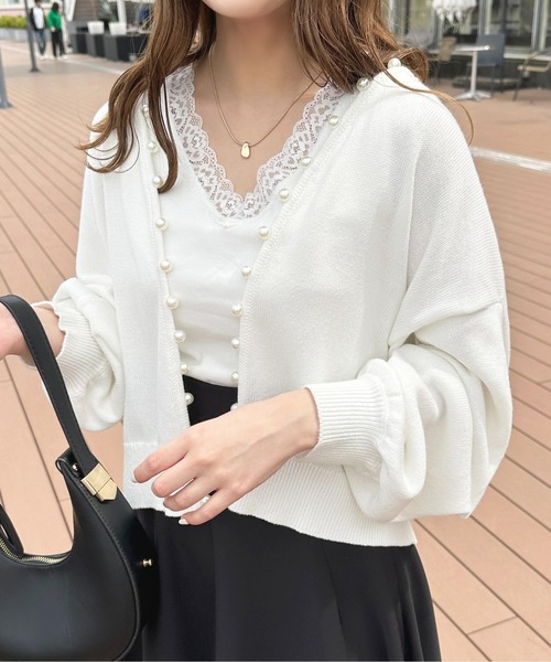 セール】ラインパールカーディガン【ZOZOTOWN限定アイテム