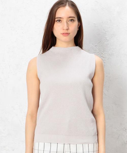 green label relaxing（グリーンレーベルリラクシング）の「GT C カタアゼ HI NECK NS プルオーバー ニット②（ニット/セーター・レディース・オフホワイト/ライトグレー/ブラウン・フリー）」の10枚目の写真
