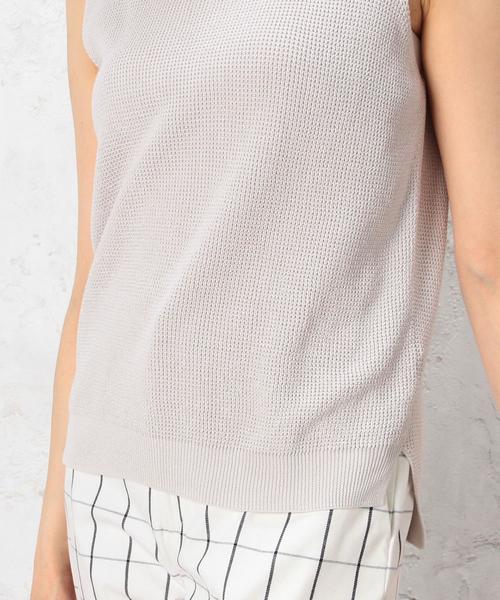 green label relaxing（グリーンレーベルリラクシング）の「GT C カタアゼ HI NECK NS プルオーバー ニット②（ニット/セーター・レディース・オフホワイト/ライトグレー/ブラウン・フリー）」の4枚目の写真