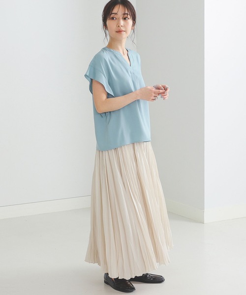 BEAMS HEART（ビームスハート）の「BEAMS HEART / スキッパー 袖フリル プルオーバー（シャツ/ブラウス・レディース・サックスブルー/オフホワイト/ネイビー/イエロー・FREE）」の16枚目の写真