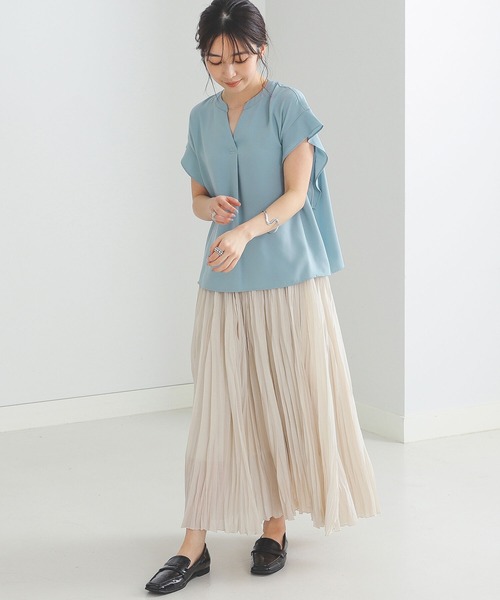 BEAMS HEART（ビームスハート）の「BEAMS HEART / スキッパー 袖フリル プルオーバー（シャツ/ブラウス・レディース・サックスブルー/オフホワイト/ネイビー/イエロー・FREE）」の17枚目の写真