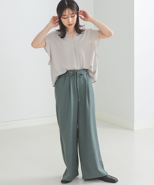 BEAMS HEART（ビームスハート）の「BEAMS HEART / スキッパー 袖フリル プルオーバー（シャツ/ブラウス・レディース・サックスブルー/オフホワイト/ネイビー/イエロー・FREE）」の5枚目の写真