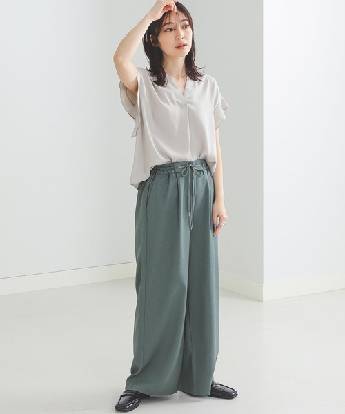 BEAMS HEART（ビームスハート）の「BEAMS HEART / スキッパー 袖フリル プルオーバー（シャツ/ブラウス・レディース・サックスブルー/オフホワイト/ネイビー/イエロー・FREE）」の6枚目の写真