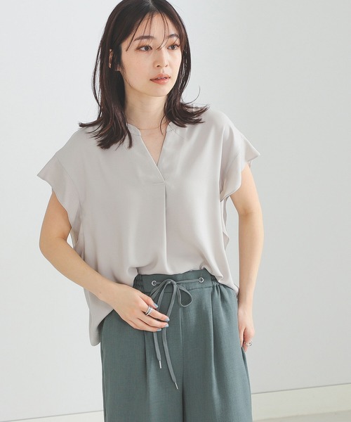 BEAMS HEART（ビームスハート）の「BEAMS HEART / スキッパー 袖フリル プルオーバー（シャツ/ブラウス・レディース・サックスブルー/オフホワイト/ネイビー/イエロー・FREE）」の9枚目の写真