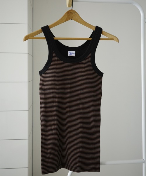 MILLER（ミラー）の「Miller/ミラー　PRIB CUP US TANK TOP　Pリブタンクトップ　カップ付き（タンクトップ・レディース・ネイビー/ブラウン/レッド/イエロー/アイボリー/ブラック系その他/ピンク/ブラック/ブルー系その他3/ラベンダー・FREE/F）」の3枚目の写真