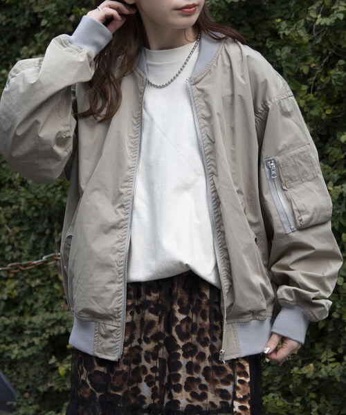 GLOSTER（グロスター）の「【GLOSTER/グロスター】MA-1  フライトジャケット ミリタリー MILITARY（ブルゾン・メンズ・オリーブ/ブラック/ベージュ・S/M/L）」の2枚目の写真