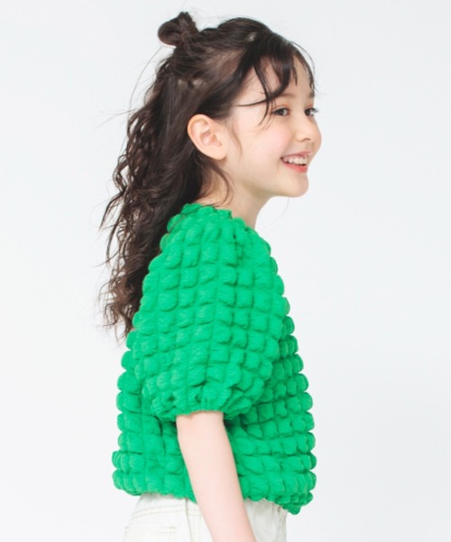 BRANSHES（ブランシェス）の「ポップコーンJQ半袖Tシャツ（Tシャツ/カットソー・キッズ・グリーン/アイボリー/ベージュ・130/120/150/100/140/110/90）」の3枚目の写真