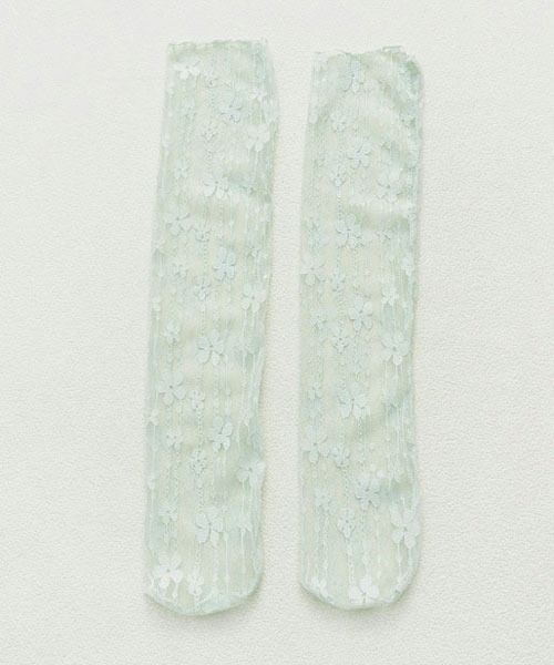 VIBGYOR Women（ヴィブジョー　ウィメン）の「【float】花柄 総レース クルー丈ソックス【6色展開】（ソックス/靴下・レディース・ブラック/ブルー/オフホワイト/ピンク/グリーン/ホワイト・FREE）」の11枚目の写真