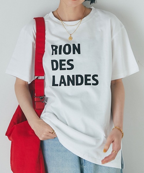 RIVE DROITE（リヴドロワ）の「適度なゆったり感/リラックスロゴTシャツ（Tシャツ/カットソー・レディース・ホワイト/チャコールグレー/ライトグレー/ピンク・FREE）」の2枚目の写真