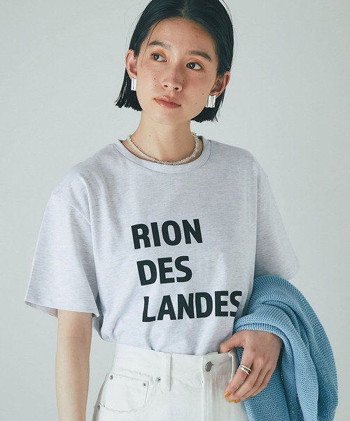 RIVE DROITE（リヴドロワ）の「適度なゆったり感/リラックスロゴTシャツ（Tシャツ/カットソー・レディース・ホワイト/チャコールグレー/ライトグレー/ピンク・FREE）」の3枚目の写真