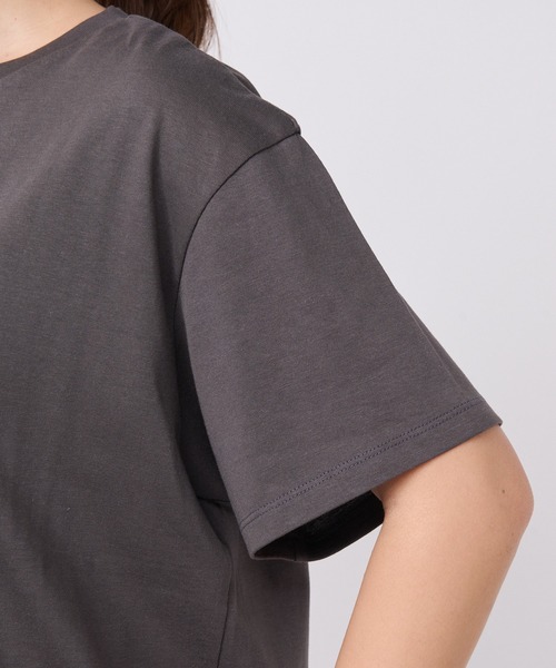 RIVE DROITE（リヴドロワ）の「適度なゆったり感/リラックスロゴTシャツ（Tシャツ/カットソー・レディース・ホワイト/チャコールグレー/ライトグレー/ピンク・FREE）」の13枚目の写真